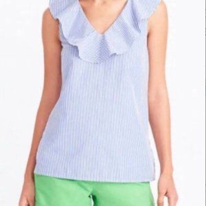 Women’s J. Crew Striped Ruffle Sleeveless Top